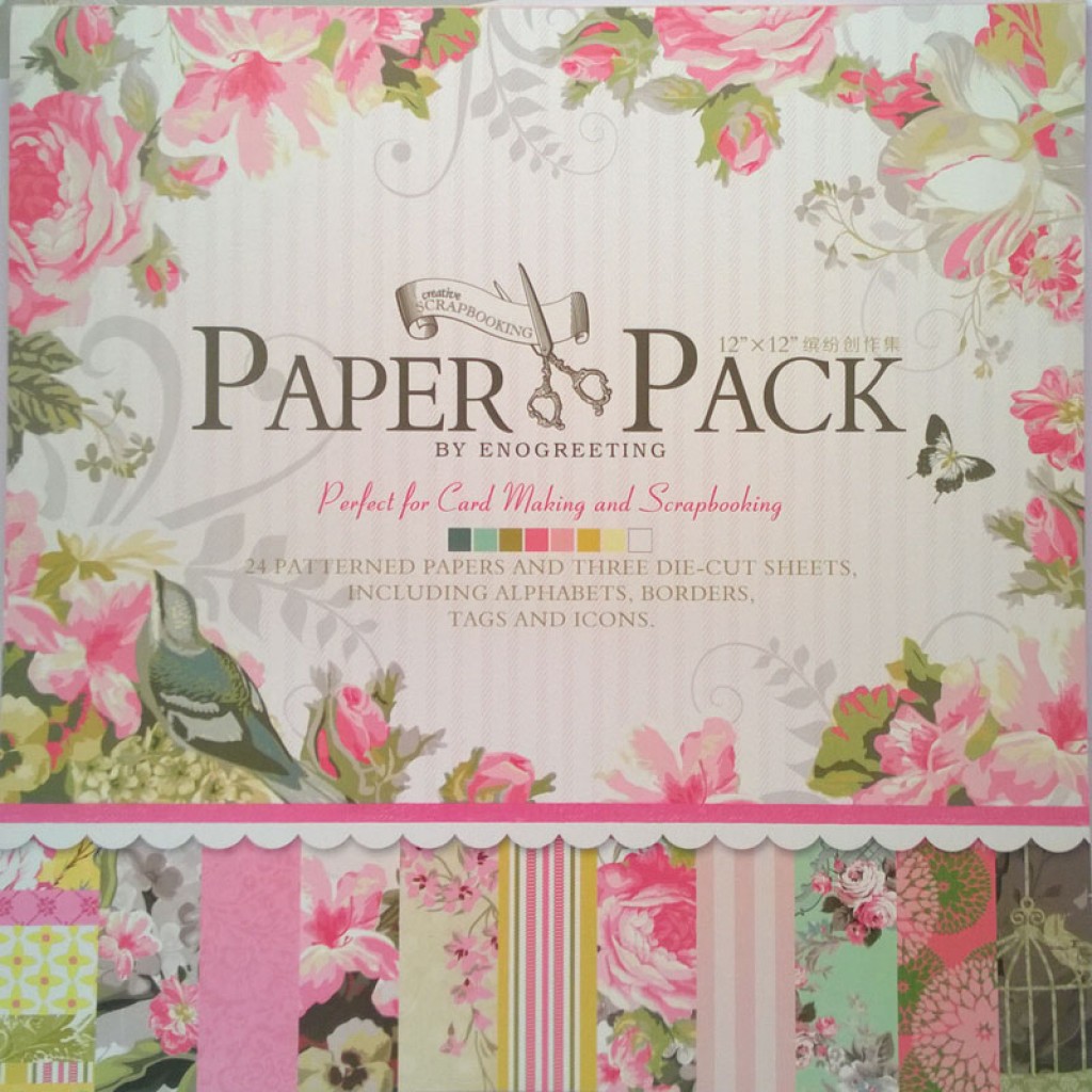 12x12 Scrapbook paper pack Floral Shabby Chic Collection 95005